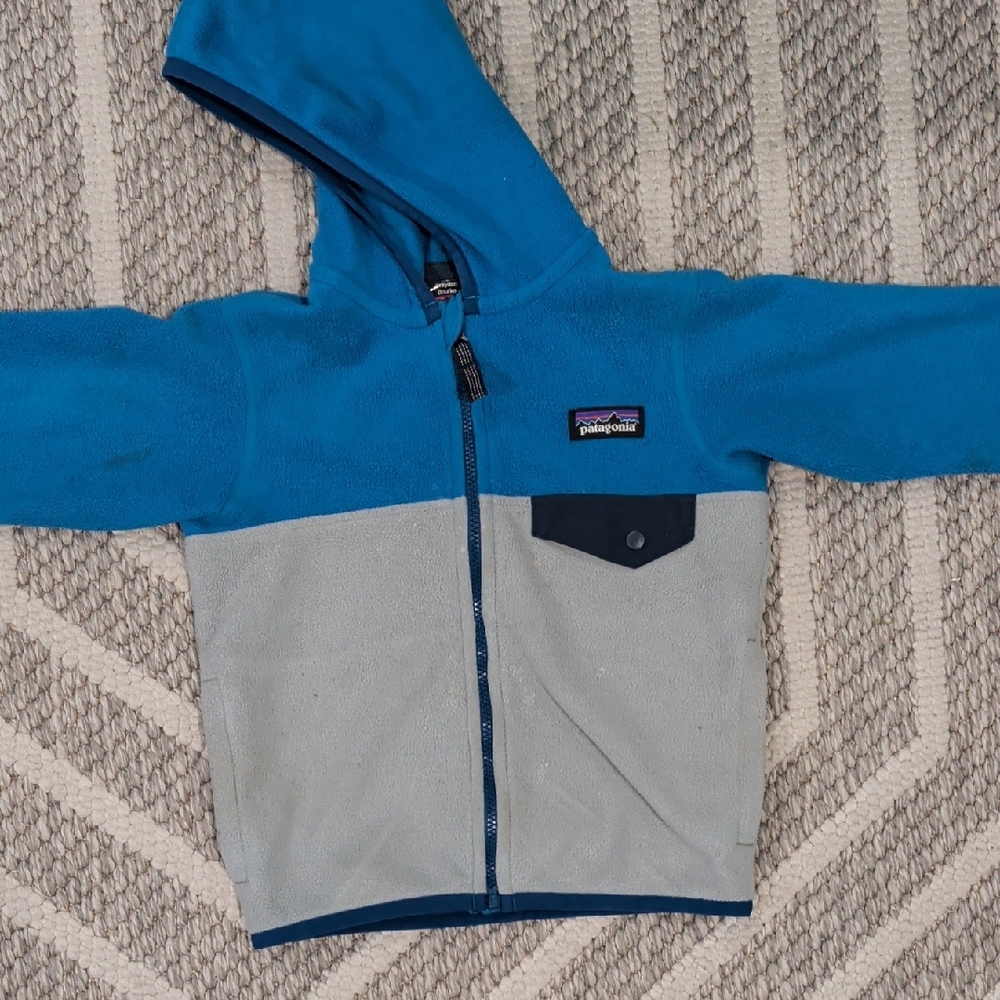Patagonia Kids' Blue and Gray Zip-Up Hoodie